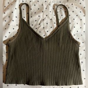Olive green crop top